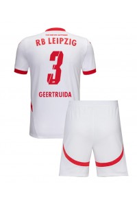 Fotbalové Dres RB Leipzig Lutsharel Geertruida #3 Dětské Domácí Oblečení 2024-25 Krátký Rukáv (+ trenýrky)